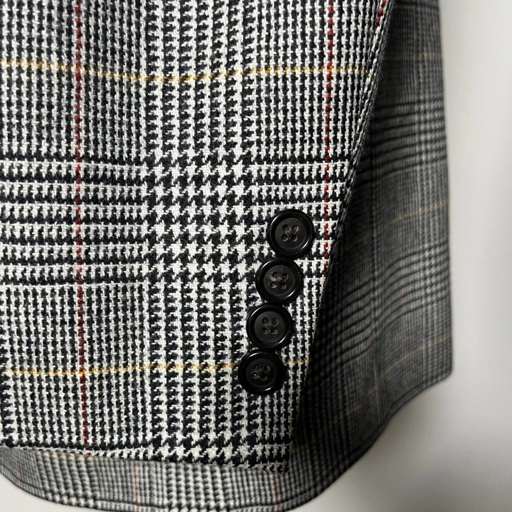 Brooks Brothers Sport‎ Coat Mens 42S Gray Glen Plaid Wool Silk Madison Blazer
